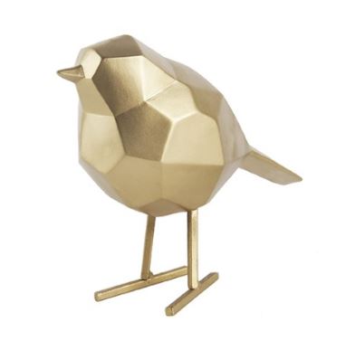 Beeld origami vogel goud small