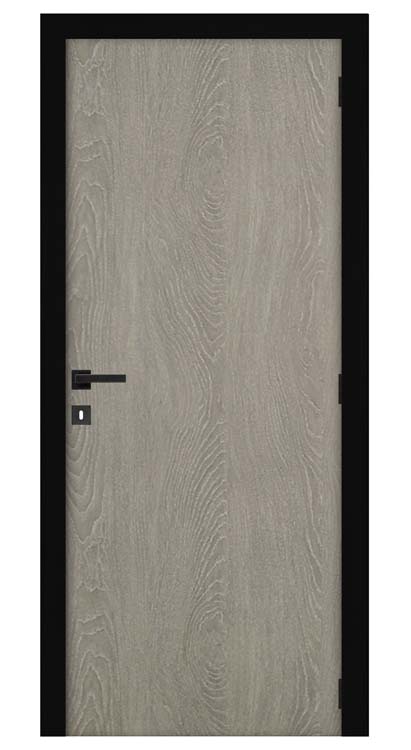 Complete deur tube uran grey oak 73x201.5cm + zwarte deurkast 40 cm