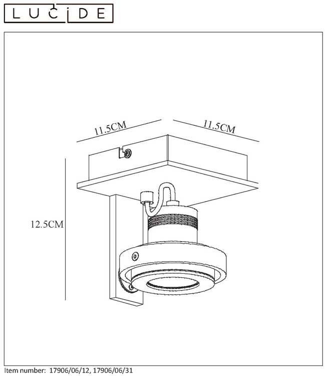 Lucide LANDA - Plafondspot - LED Dimb. - GU10 - 1x5W 3000K - Mat chroom