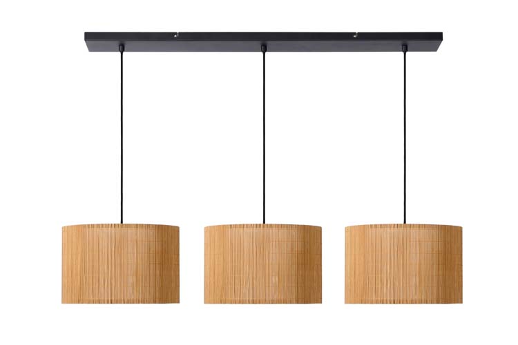 Lucide MAGIUS - Hanglamp - 3xE27 - Licht hout