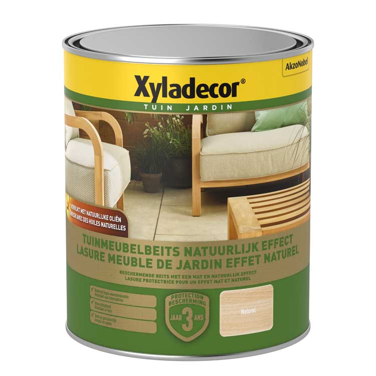 Xyladecor teinture pour meubles de jardin effet naturel clair 750ml