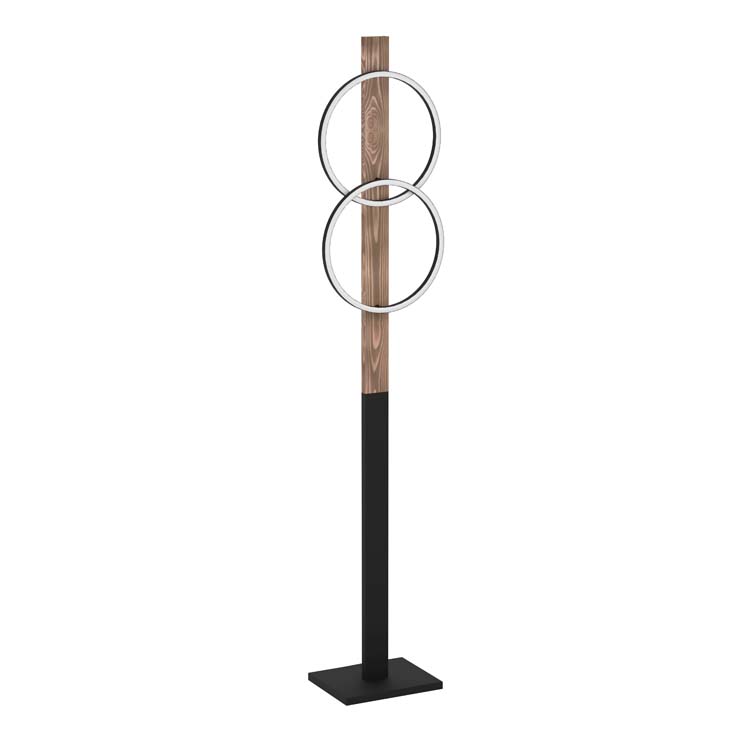 Lampadaire noir/bois 150 cm