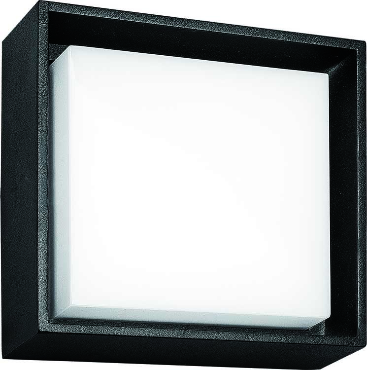 Wandlamp zwart 10W 3000K IP54 dimbaar