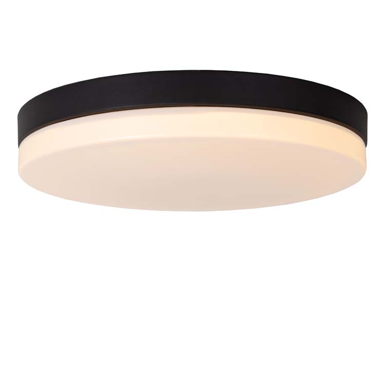 Lucide BISKIT - Plafonnier Salle de bains - Ø 40 cm - LED - 1x36W 2700K - IP44 - Noir