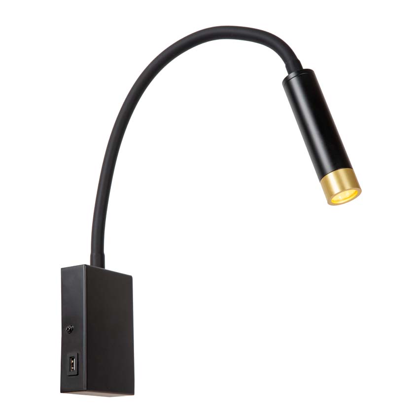 Lucide ALEC - Wandspot / Wandlamp - LED - G9 - 1x3W 2700K - Inclusief omwisselbare ringen - Zwart