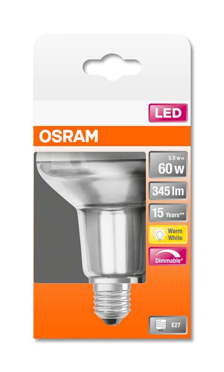 Lampe LED superstar r80 E27 5.9W blanc chaud dimmable