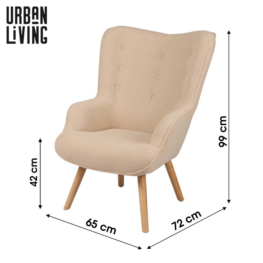 Fauteuil teddy beige 72x65x99 cm