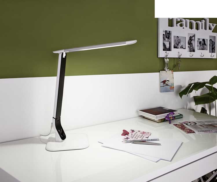 Bureaulamp LED - 6W - Wit/zwart