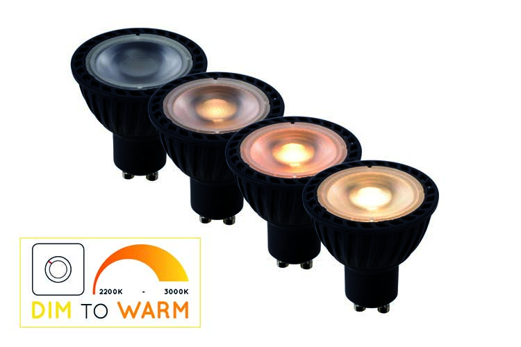 Lucide LED BULB - Led lamp - Ø 5 cm - Dim to warm - GU10 - 1x5W -Zwart