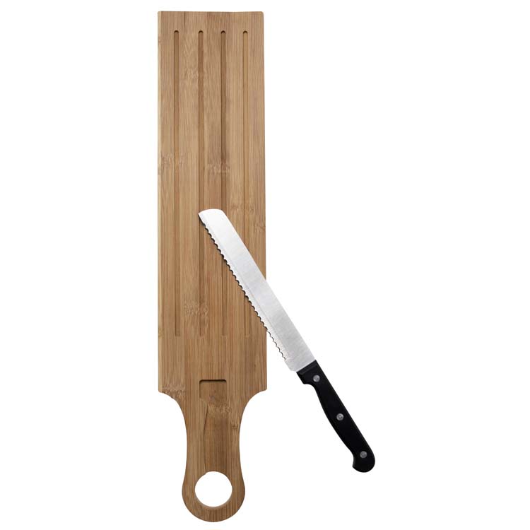 Planche à couper en bambou avec couteau