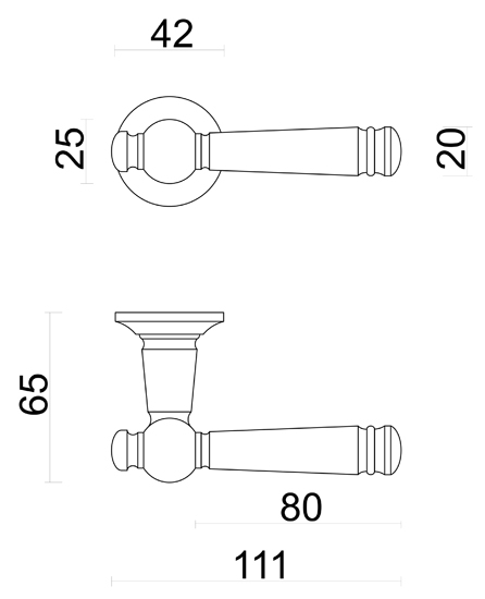 Deurklink inox plus Andria 11cm