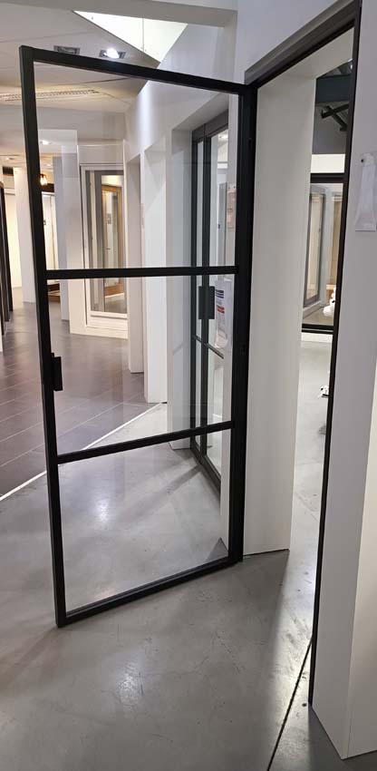 Porte intérieure en alu luxe Dimaro Nero 83x210cm