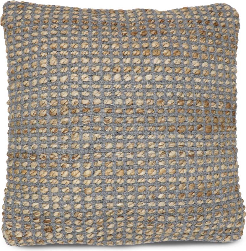 Coussin Bombay cube gris/naturel 45x45cm