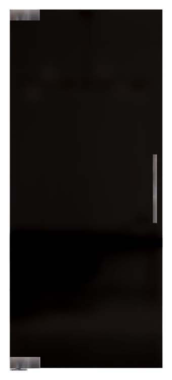 Porte vitrée pivotante 10mm noir 830 x 2000 mm - système pivot inox