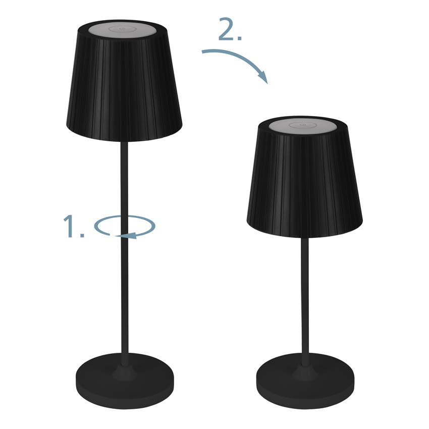 Lampe de table - plastique - dimmable - 3.8W - lampe incl - noir - 3000 lumen - 2434K