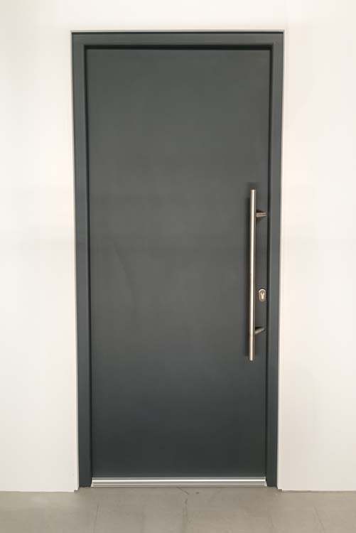Porte extérieure pvc avec finition alu Lepo anthra L980 X H2180 mm D