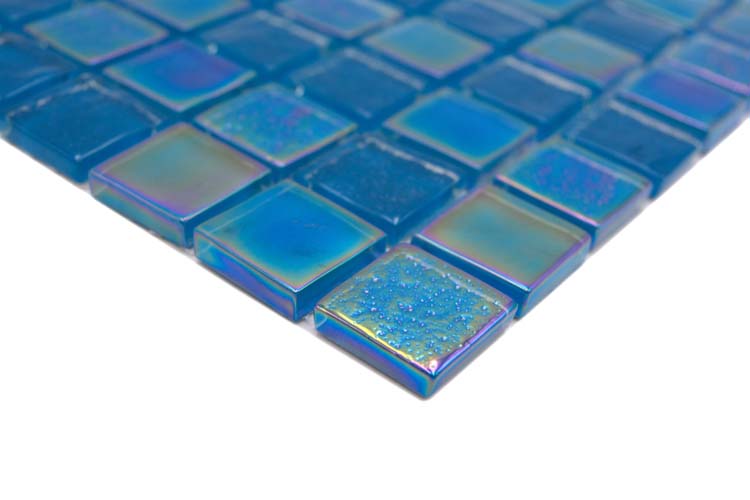 Mosaïque verre perle bleue 30,4 x 30,4 cm