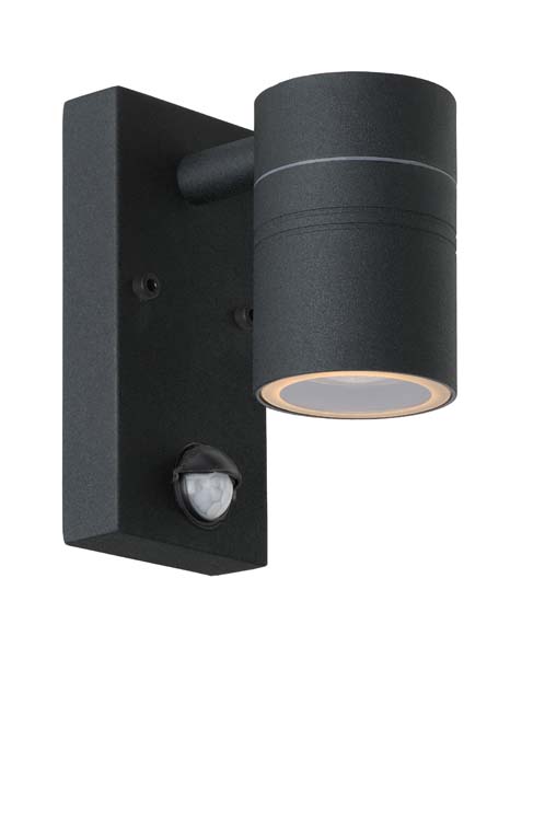 ARNE-LED - Wandspot Buiten - Ø6,3 cm - H16.3 cm - LED - GU10 - 1x5W 2700K - IP44 - Zwart