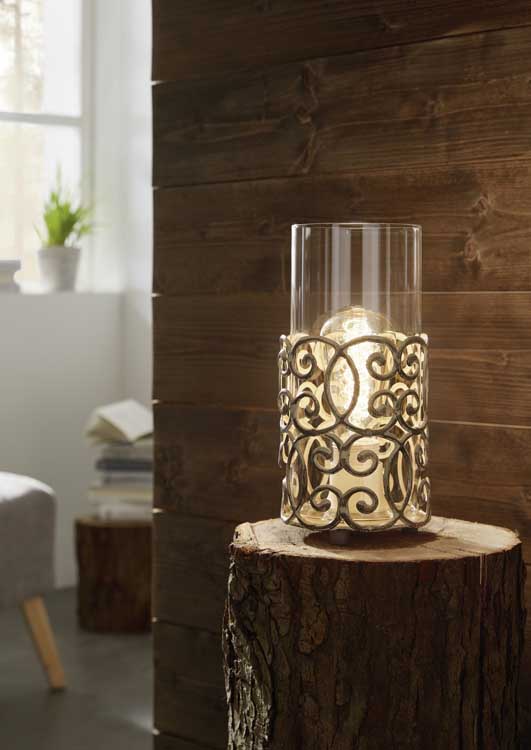 Eglo CARDIGAN - Lampe de table - E27 - 1x60W - Or/brun