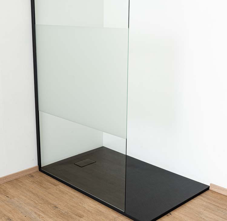 Inloopdouche Anais 137 x 200 cm verzuurd glas - zwart