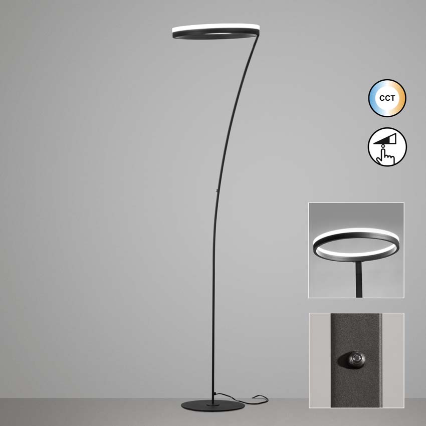 Lampadaire noir incl LED lampe 4000 lumes 36W