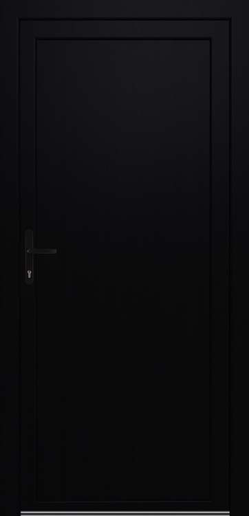 Porte extérieure avec panneau plein PVC noire/blanche G 980x2180mm