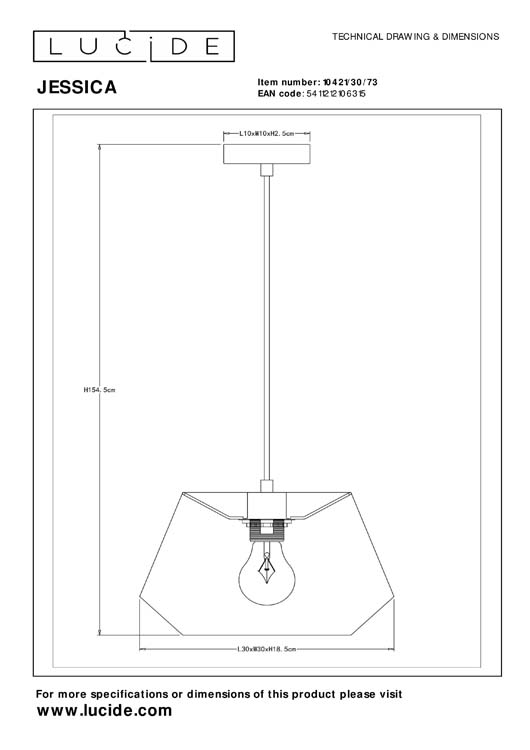 Lucide JESSICA - Suspension - 1xE27 - Terre cuite