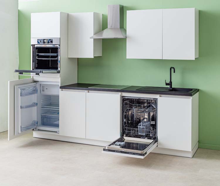 Keuken Plenti 280 cm - oven boven - zonder toestellen - wit