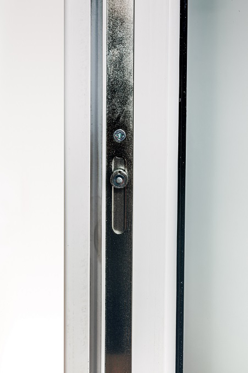 Buitendeur 3 delen helder glas PVC antraciet L 980x2180mm