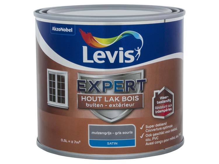 Levis Expert lak buiten zijdeglans 0,5l muizengrijs