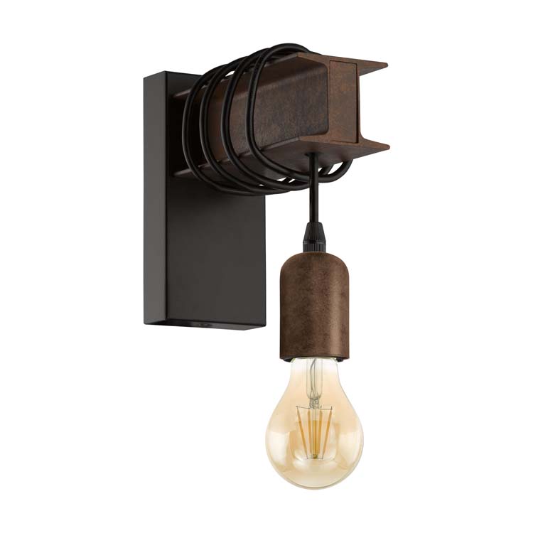 Wandlamp bruin vintage E27 10W excl lamp