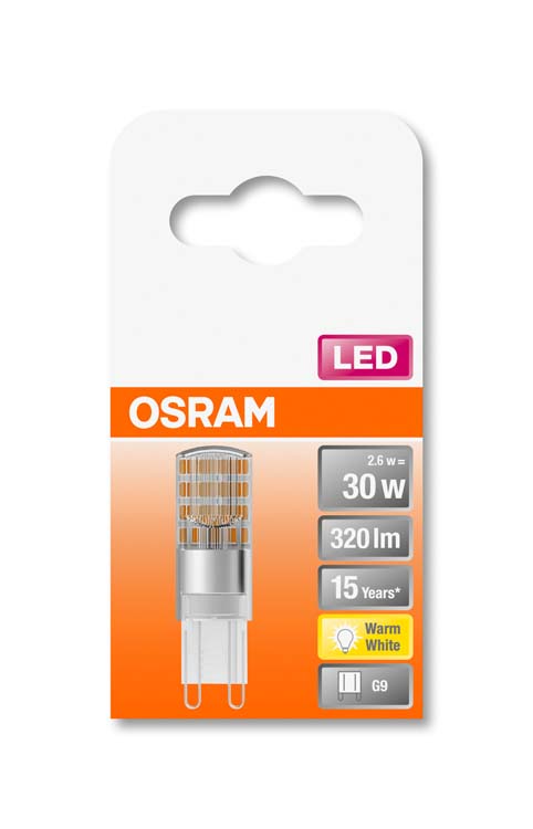 LED insteeklamp 30 G9 2.6W warm wit