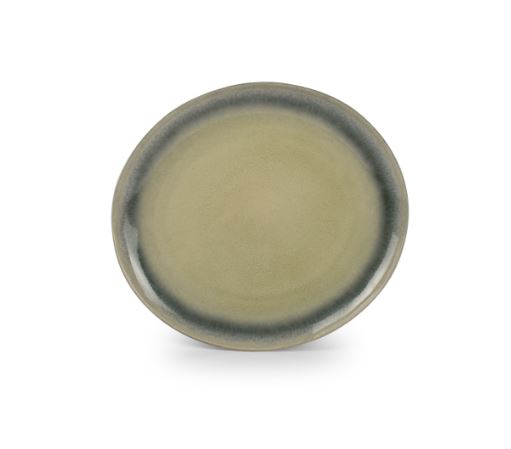 Assiette Flint vert/gris 21.5 cm