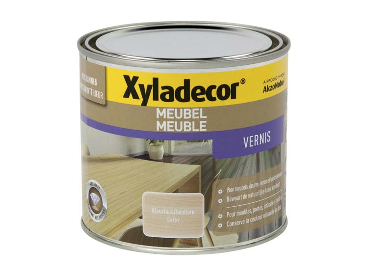 Xyladecor vernis meubel sneldrogend zijdeglans 0,5l kleurloos