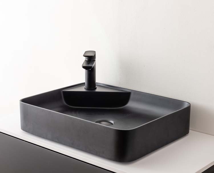 Vasque à poser Mabel noir mat 540 x 420 x 110 mm rectangulaire