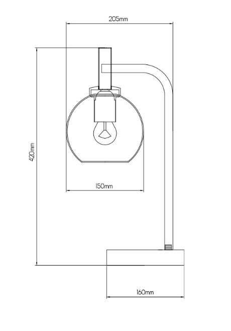 Lampe de table noir or E27 Ø 15 cm