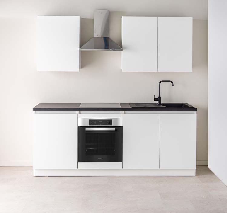 Keuken Plenti 220 cm - oven onder - zonder toestellen - wit