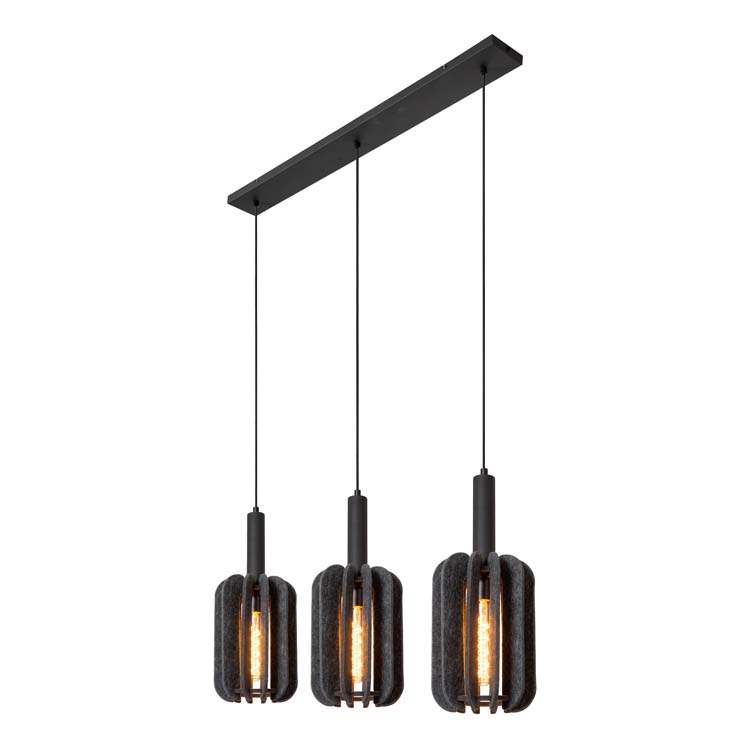 Lucide RAFAL - Suspension - 3xE27 - Gris