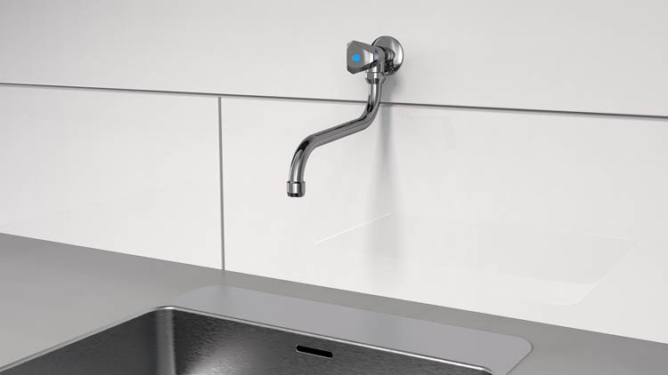 Robinet de l'eau froid Cyriel modèle mural chrome