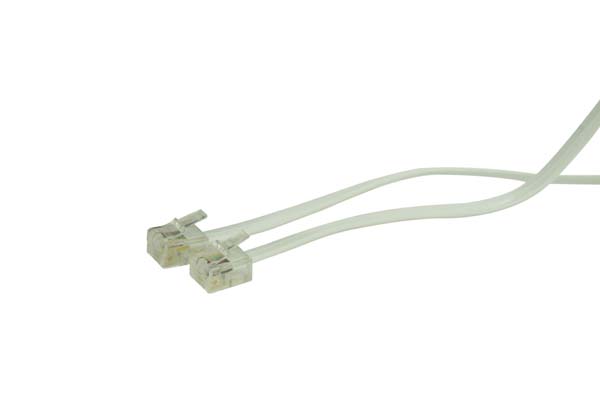 Cordon Téléphonique RJ11 6P4C 15m Blanc