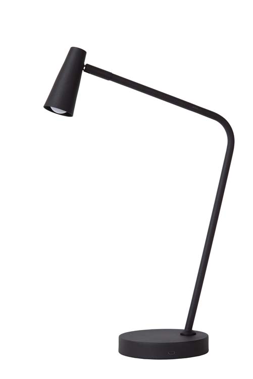 STIRLING - Oplaadbare Leeslamp - Accu/Batterij - LED Dimb. - 1x3W 2700K - 3 StepDim - Zwart