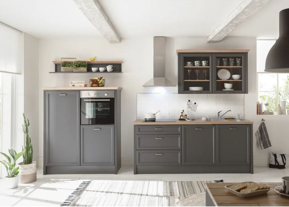 Cuisine 344cm - Victoria - rurale graphite - sans appareils