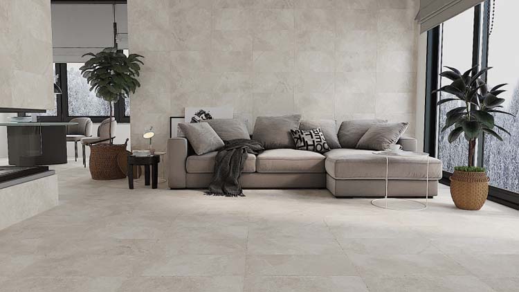 Vloer: tegel Manila taupe 60x60cm