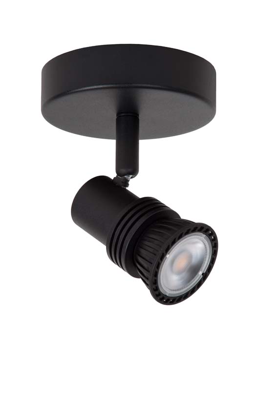 Lucide KIANTI - Wandspot / Wandlamp - Ø 10 cm - 1xGU10 - Zwart