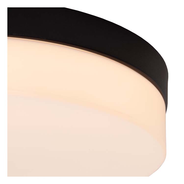 Lucide BISKIT - Plafonnier Salle de bains - Ø 40 cm - LED - 1x36W 2700K - IP44 - Noir