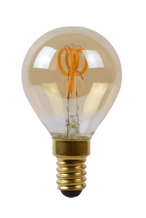 Lucide LED Bulb - Filament lamp - Ø 4,5 cm - Dimb - E14 - 1x3W - Amber