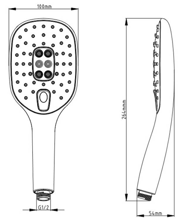 Handdouche Moreno chroom-wit 3 straalsoorten