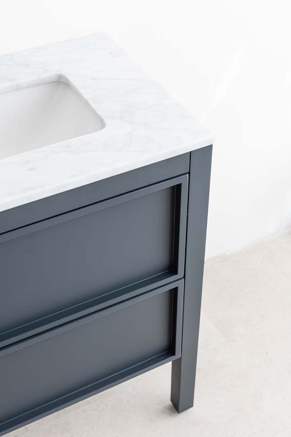 Meuble de salle de bain Fara anthracite 1400 mm double lavabo Carrara