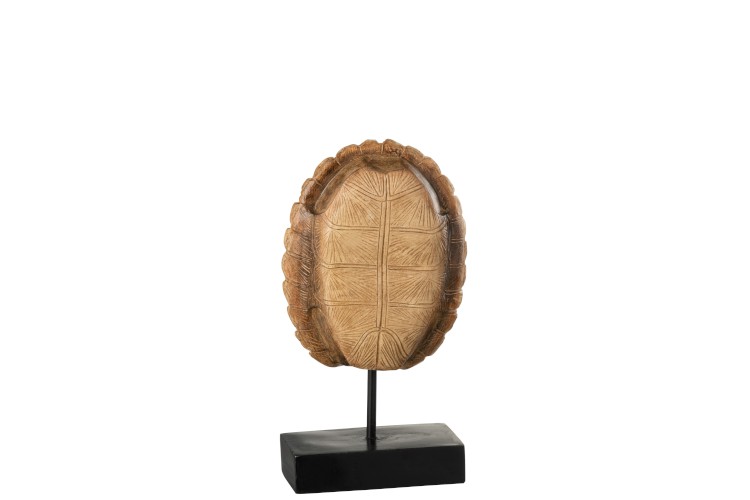 Bouclier de tortue sur pied polystone brun H30 cm