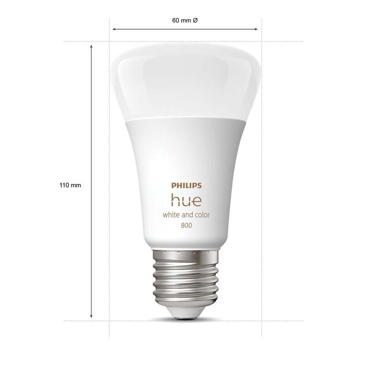 Ledlamp white&color ambiance E27 Dimbaar